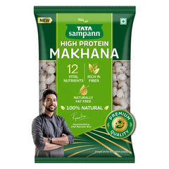 Tata Sampann front packaging showing 200 g makhana for convenience