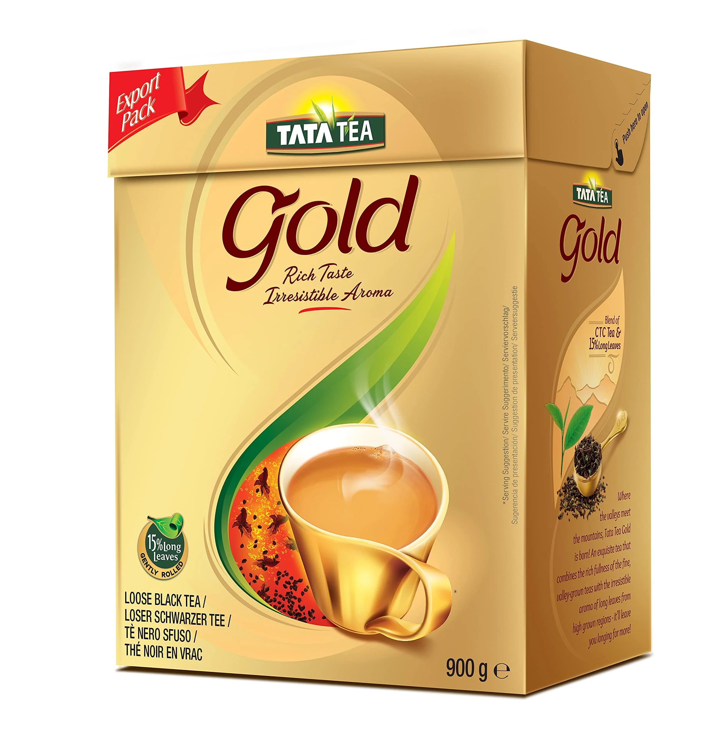 Tata Tea Gold front packaging showing brand and size for confident purchase