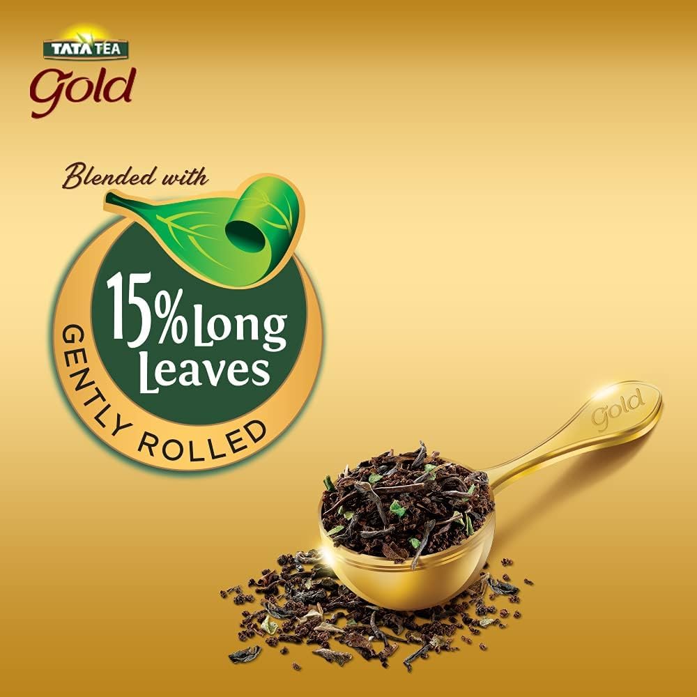Tata Tea Gold spoon measurement on scale showing precise portioning benefit