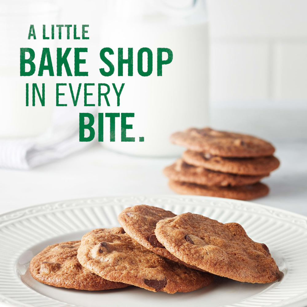 Tate's Bake Shop thin cookie stack demonstrating delicate thinness and snap