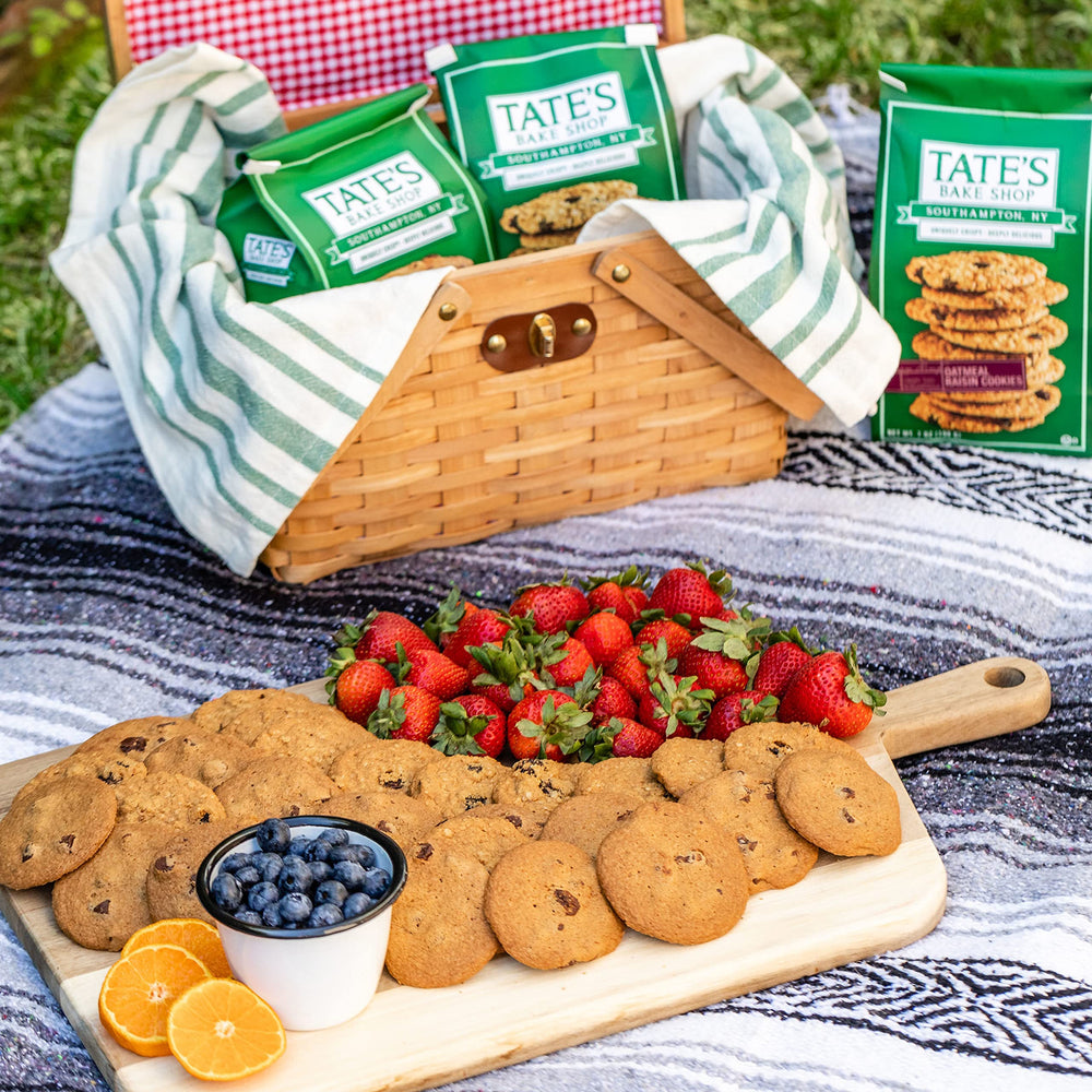 Tate's Bake Shop tray of cookies at a party, easy bulk serving and presentation