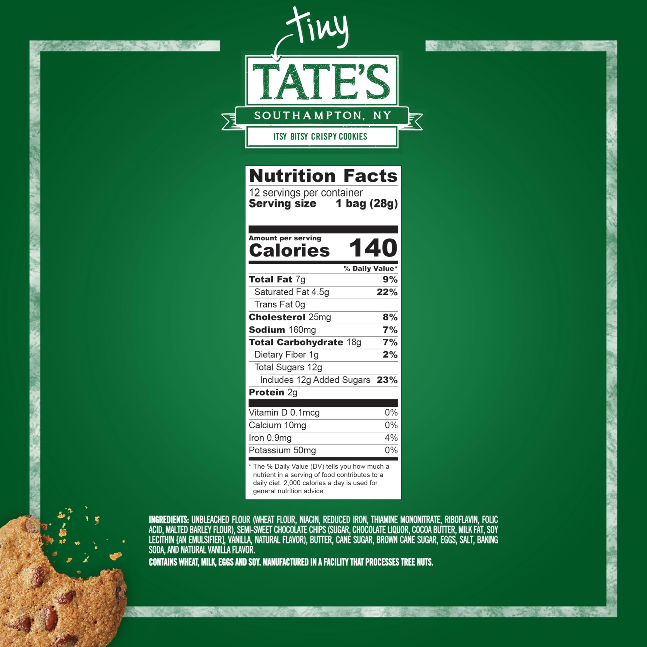 Tate's Bake Shop closeup of thin crispy cookie texture for satisfying crunch