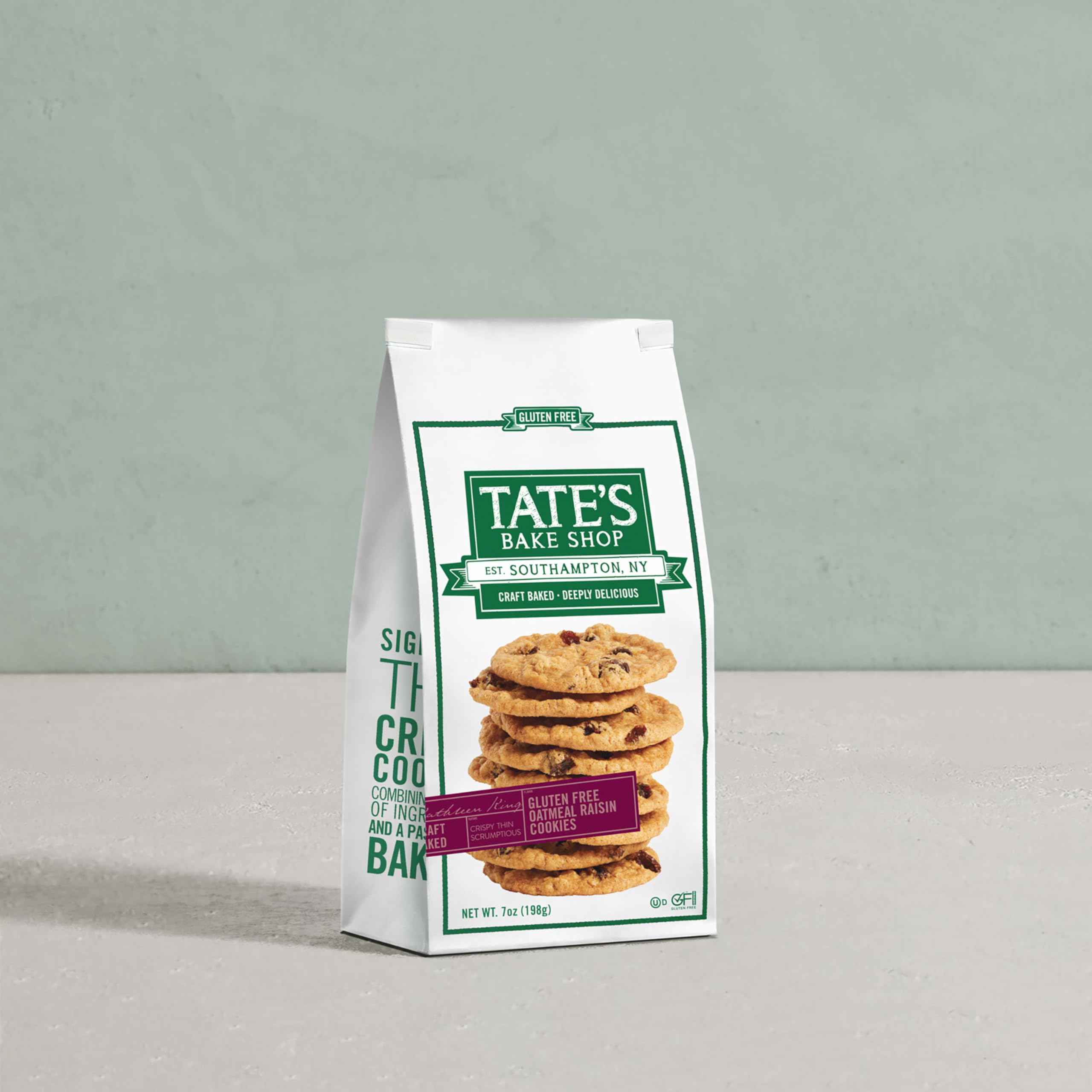 Tate's cookie next to a ruler to display cookie size and scale for portion awareness