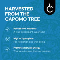 Tattva's Herbs poured hot cup of Cafe Capomo highlighting smoothness