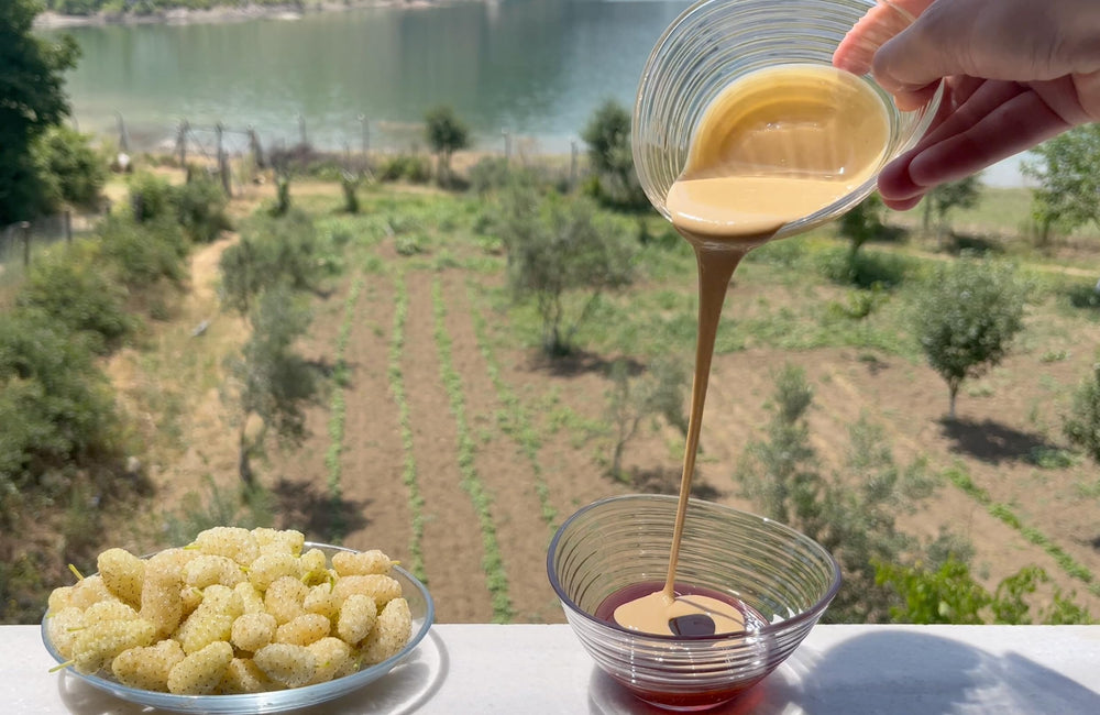 Tavusker fresh white mulberries before cooking showing natural ingredient benefit