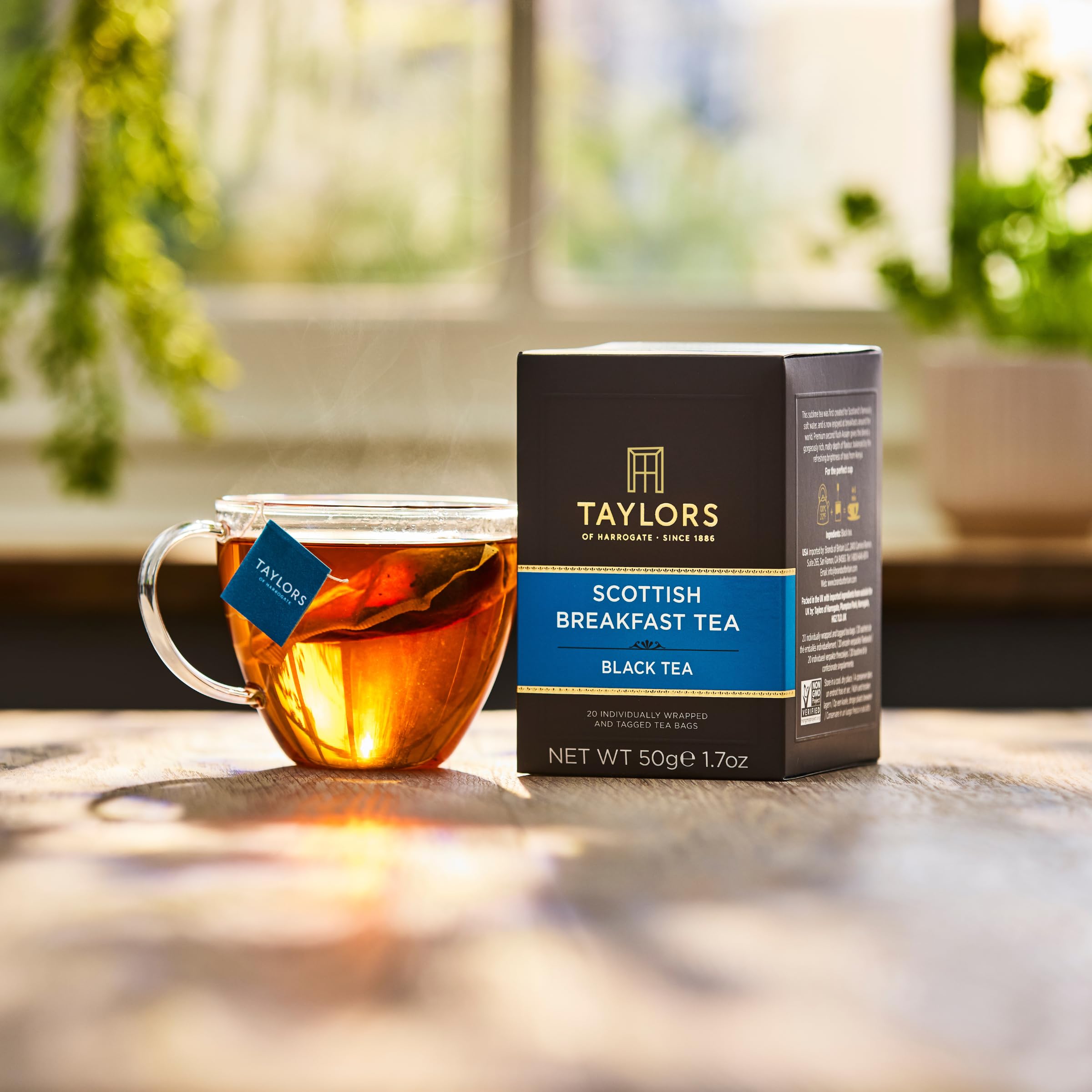 Taylors of Harrogate brewed cup in a kitchen setting highlighting aroma enjoyment