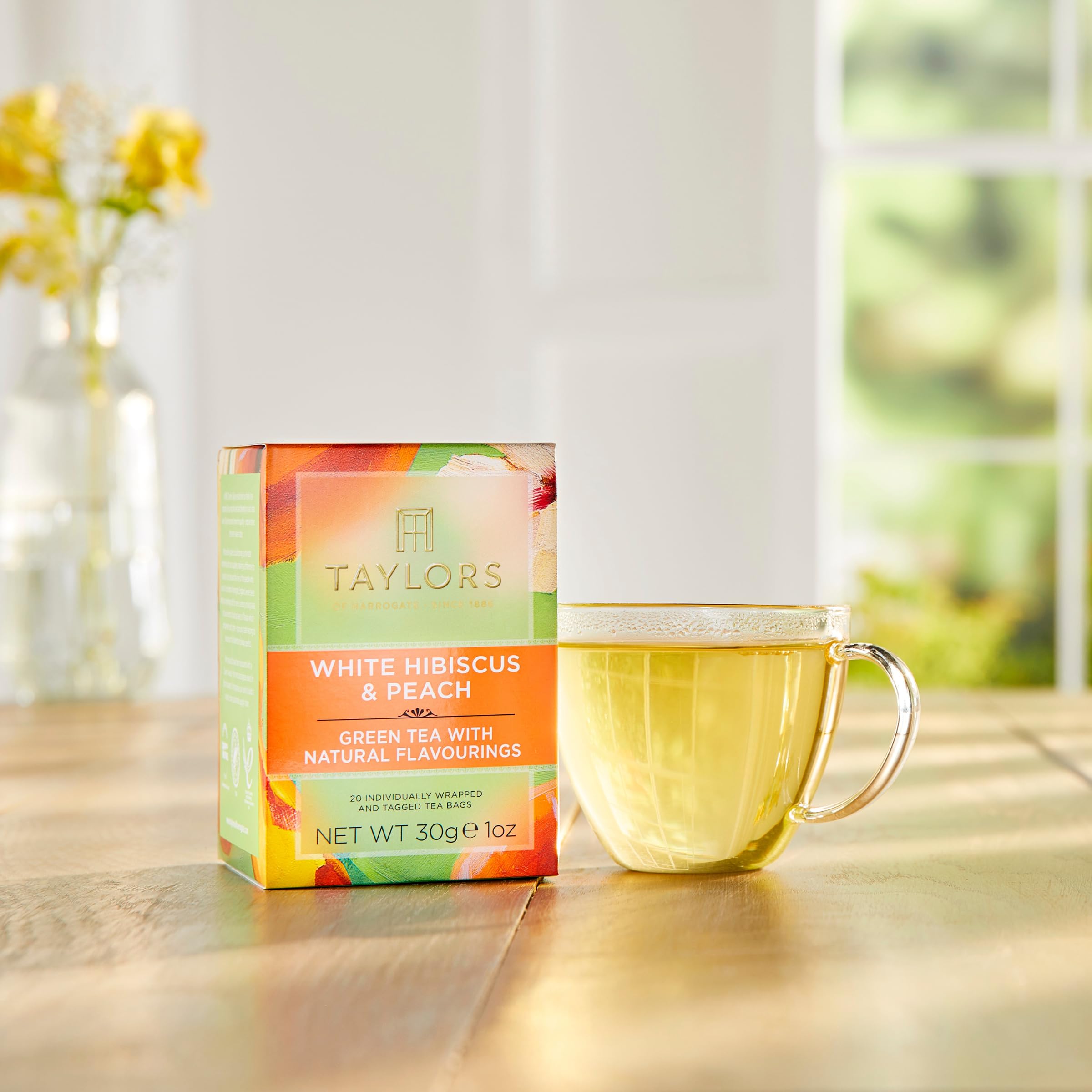 Taylors of Harrogate Sencha leaf detail highlighting fresh green tea base