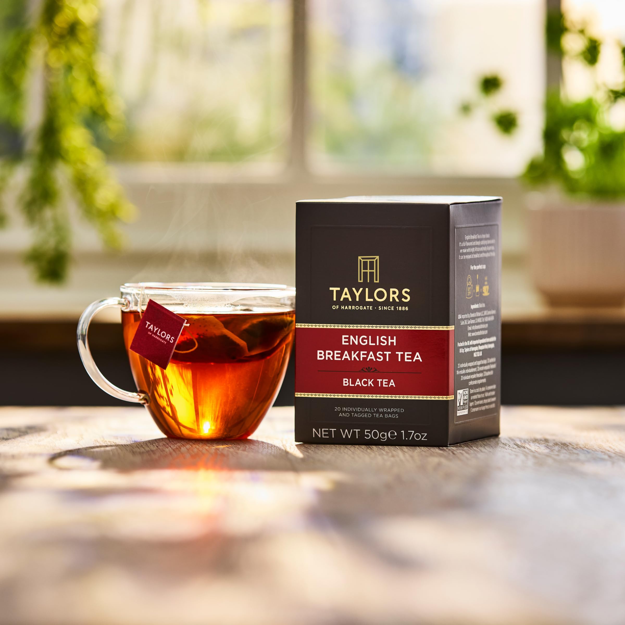 Taylors of Harrogate individual tea bags close-up showing freshness and easy brewing