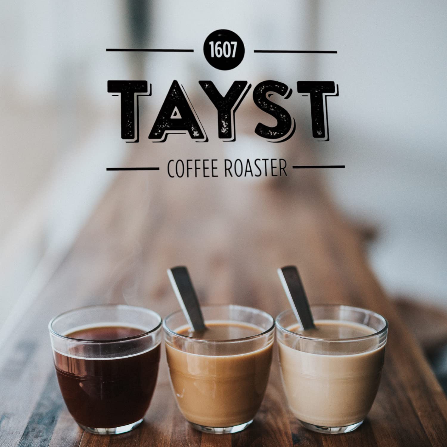 Tayst pods arrayed at an office coffee station promoting convenient sustainable brewing