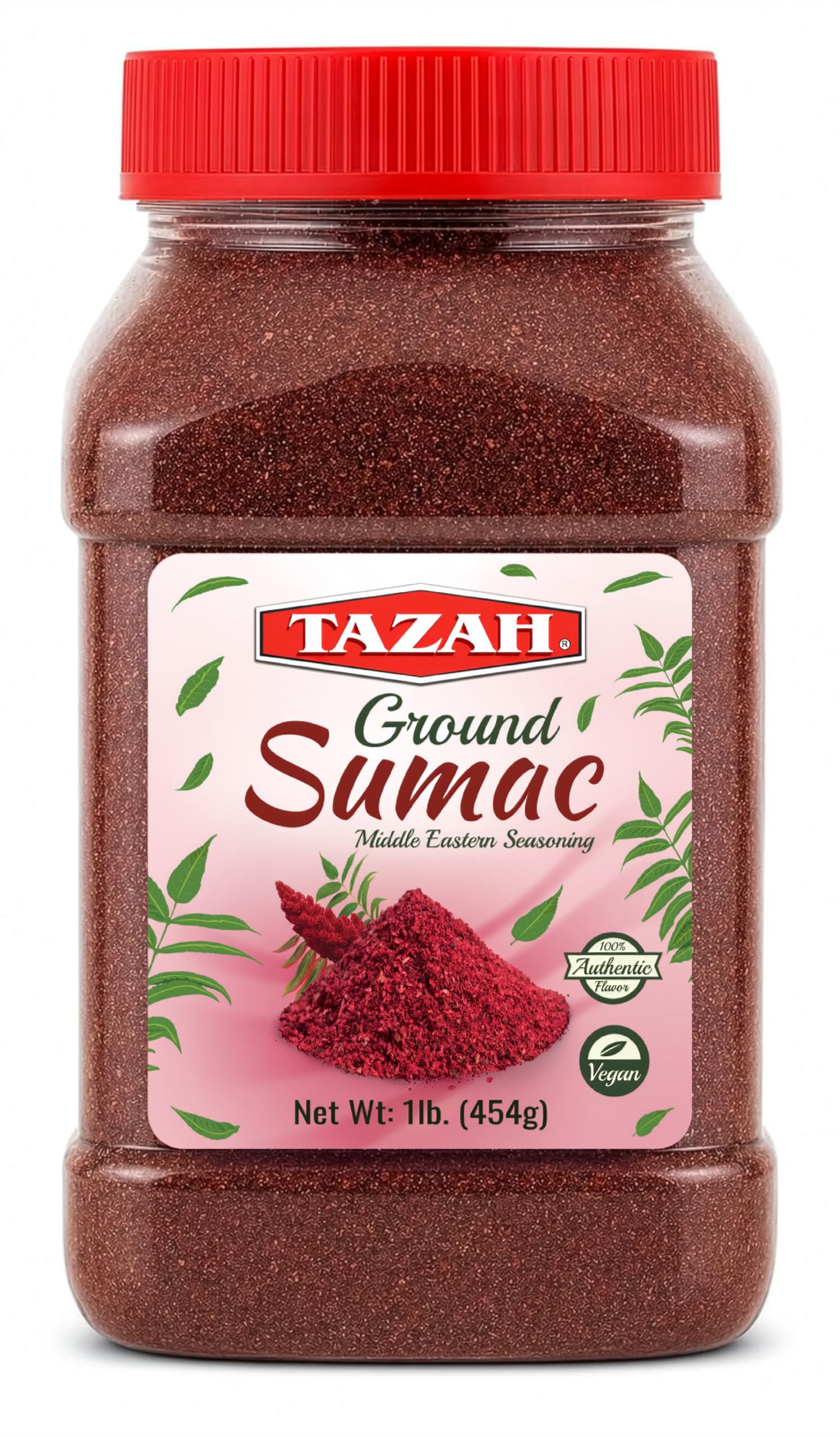 TAZAH front packaging showing 1 lb sumac for pantry convenience