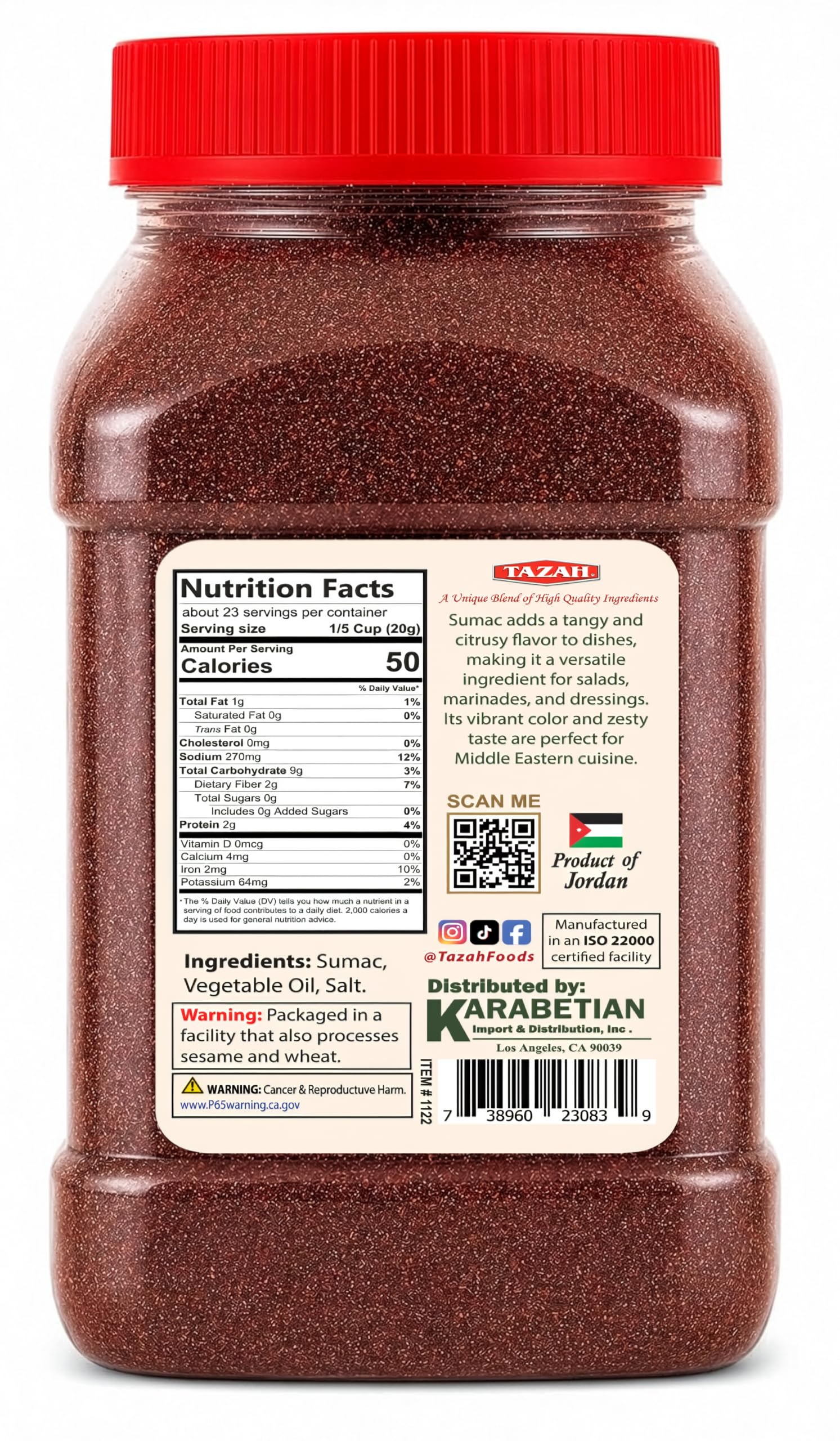 TAZAH close-up of sumac powder texture highlighting fresh spice aroma
