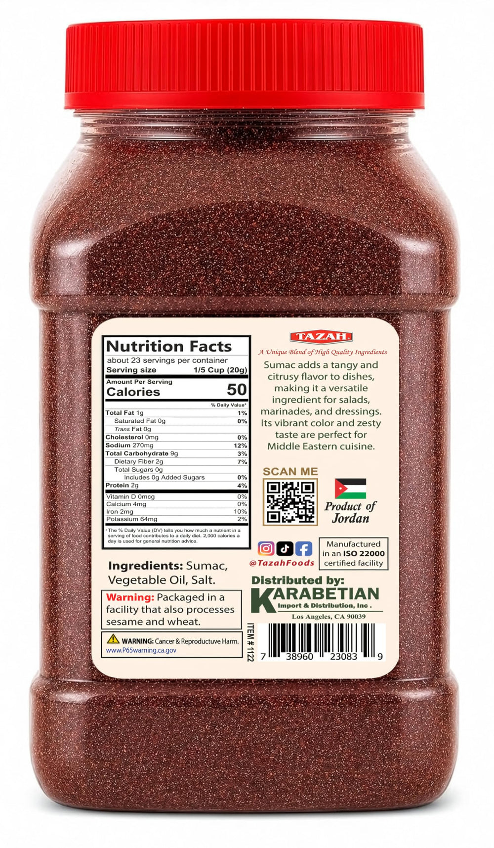 TAZAH close-up of sumac powder texture highlighting fresh spice aroma