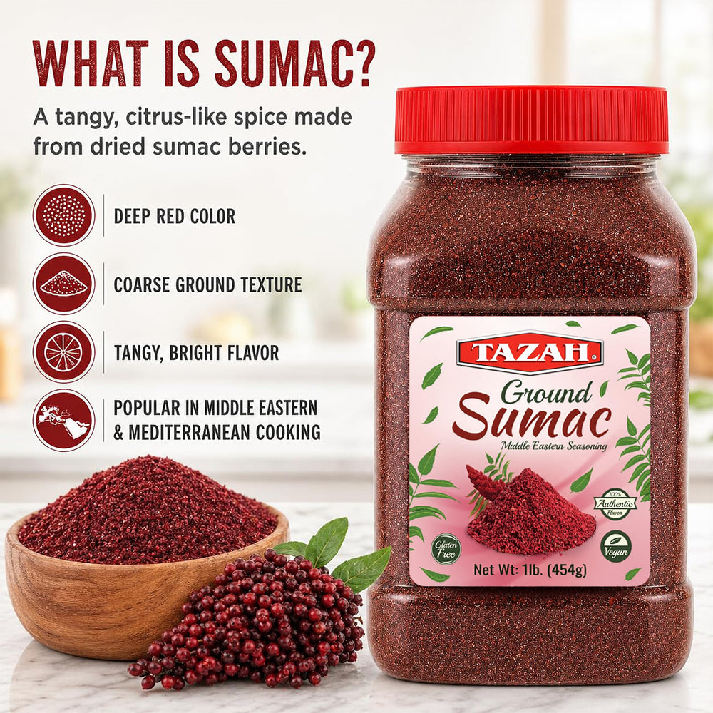 TAZAH spoon measuring sumac for precise seasoning control