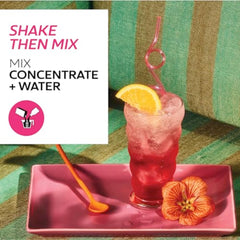TAZO concentrate pouring over ice into glass, creates instant chilled passion tea
