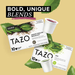 TAZO K-Cup top view highlighting single-serve ease and quick brewing
