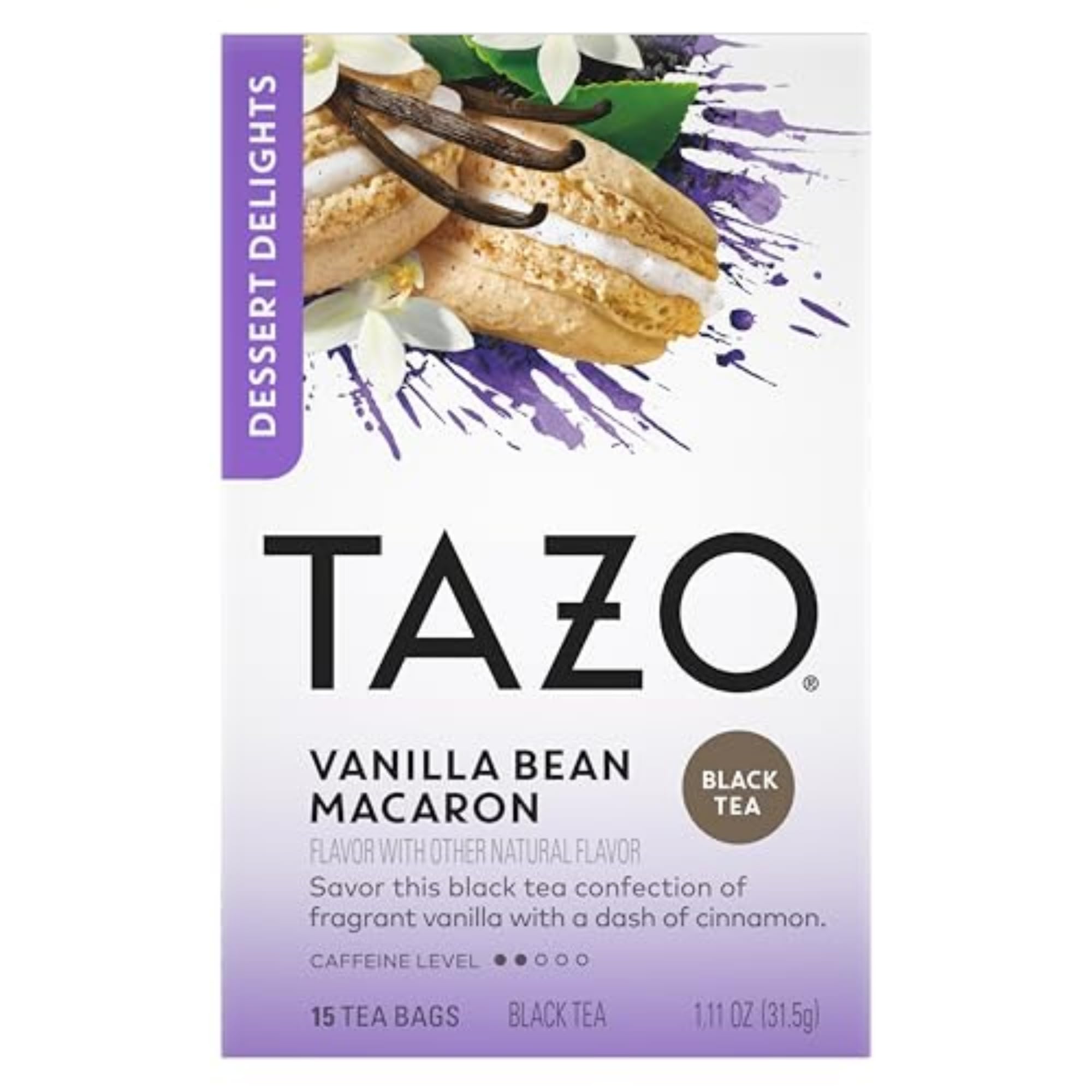 TAZO individually wrapped tea bag displayed to show freshness and portability