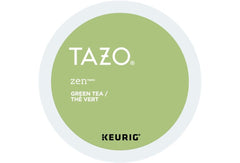 TAZO Zen green tea close-up pod seal highlighting freshness and quick brewing