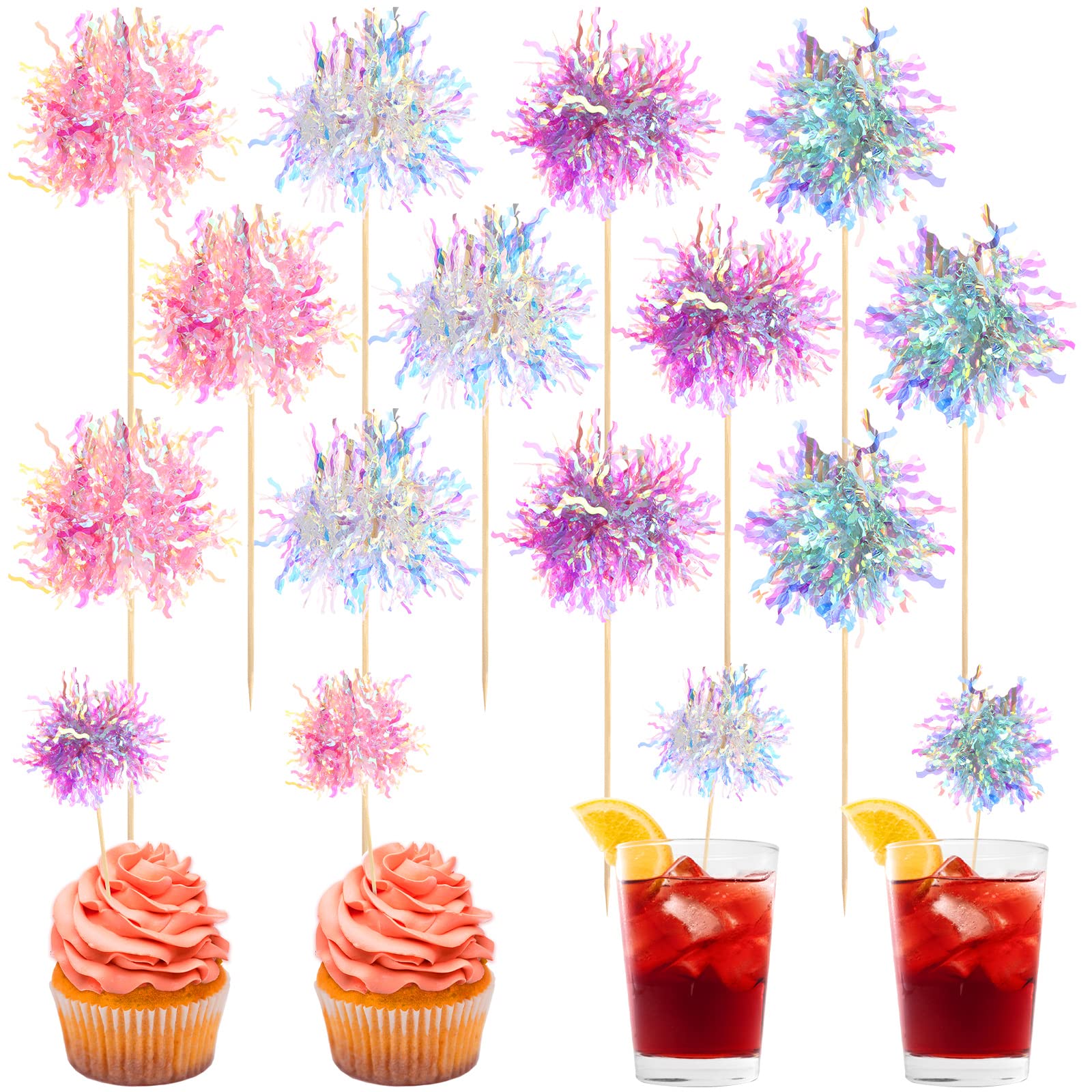 TBoxBo toppers on cupcakes adding instant color and reflective sparkle