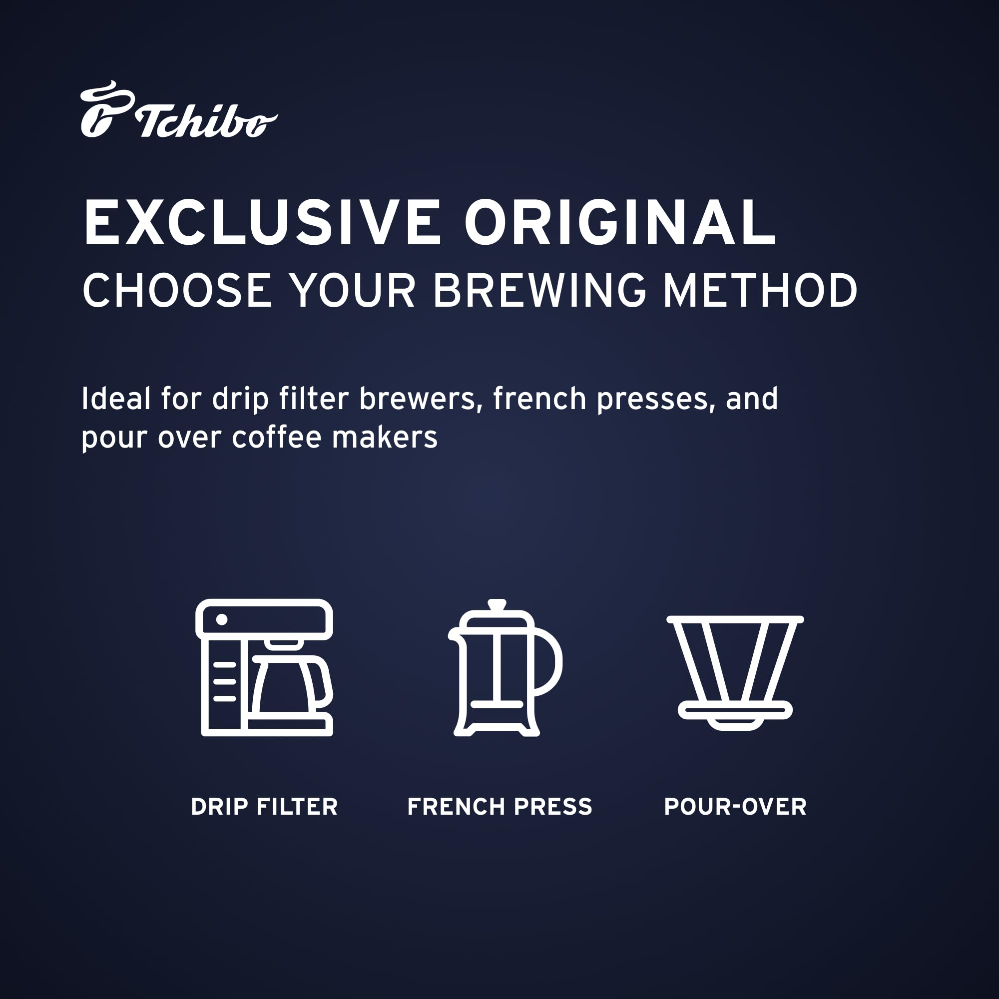 Tchibo Exclusive being poured into a pour-over brewer for convenient daily brewing