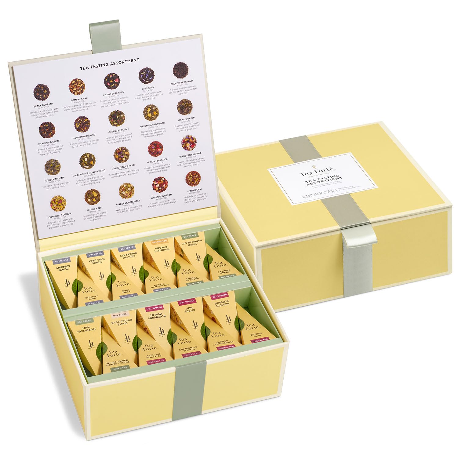 Tea Forte chest front view showing premium packaging and gifting appeal