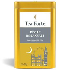 Tea Forte canister front view showing elegant packaging and freshness preservation