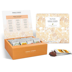 Tea Forte front box view showing 28-pouch sampler and premium presentation