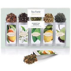 Tea Forte front package showing sampler box and branding for easy gifting