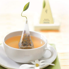 Individually wrapped Tea Forte bags lined up, sealed freshness for travel or gifting