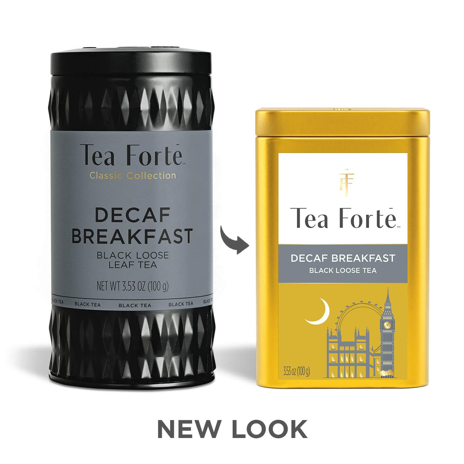 Tea Forte close-up of loose decaf black tea leaves highlighting raisin plum notes