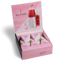 Tea Forte front packaging showing Raspberry Nectar and elegant box benefit quick gifting