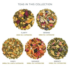 Tea Forte open Single Steeps pouch with loose-leaf tea, highlighting easy pre-portioned brewing