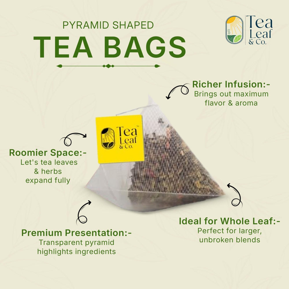 Tea Leaf & Co. brewed cup of mint green tea top view offering refreshing aroma