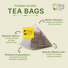 Tea Leaf & Co. brewed cup of mint green tea top view offering refreshing aroma