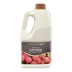 TEA ZONE front bottle view showing 64 fl oz lychee syrup for beverage flavoring