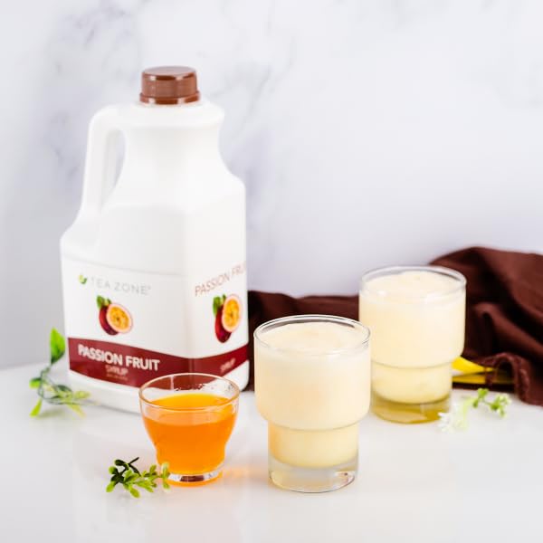 TEA ZONE bottle next to cup illustrating 64oz value and cost savings