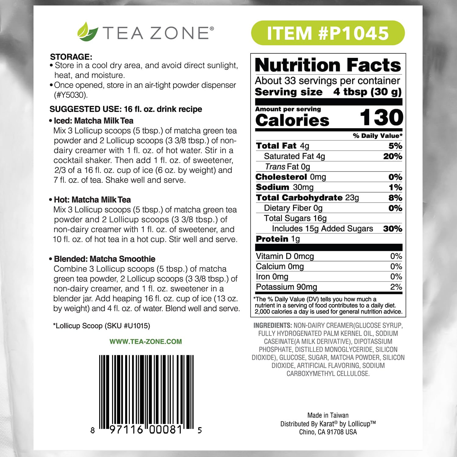 Tea Zone resealable zipper detail preserving freshness after opening