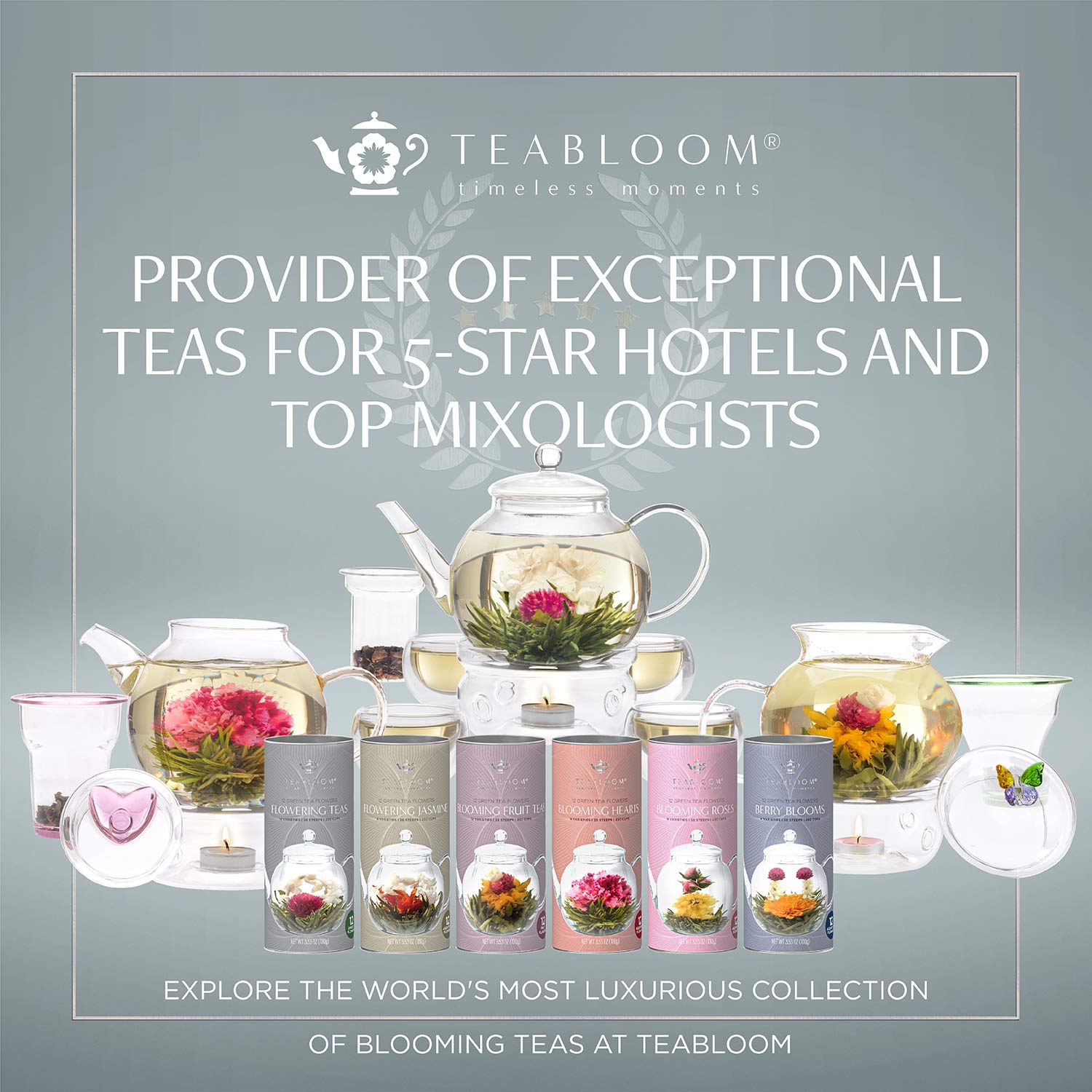 Teabloom serving cups lifestyle scene showing social tea enjoyment