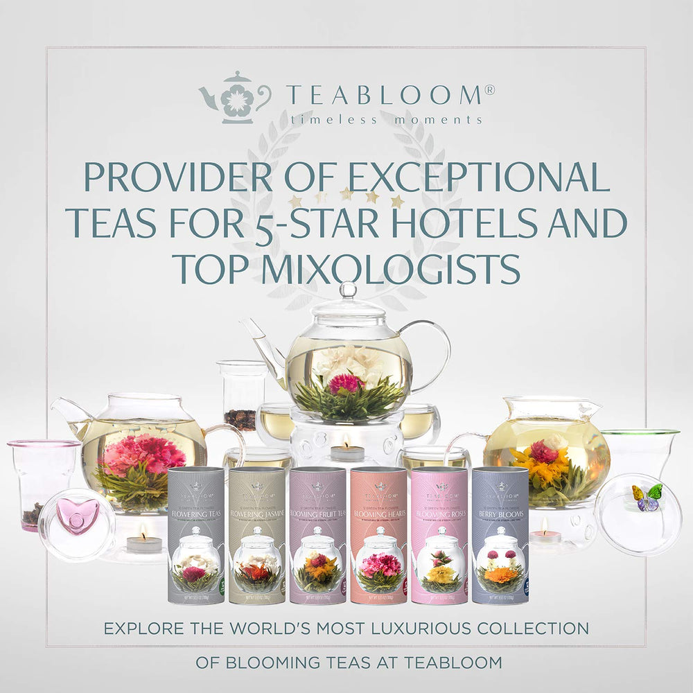 Teabloom single bloom in storage box, reusable up to three infusions benefit