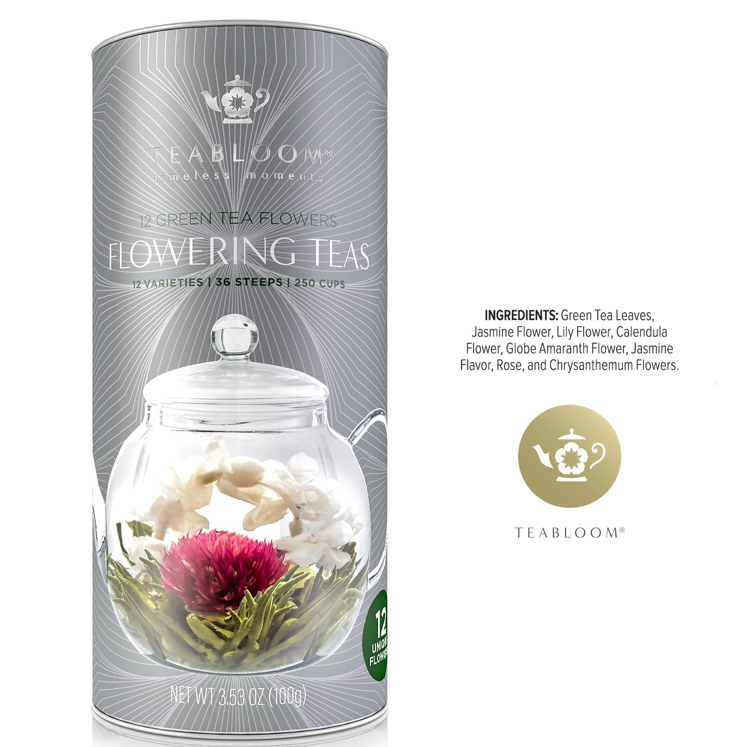 Teabloom texture of green leaves emphasizing natural taste and aroma
