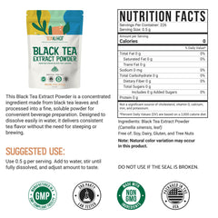 TEAki Hut fine black tea extract powder texture close-up