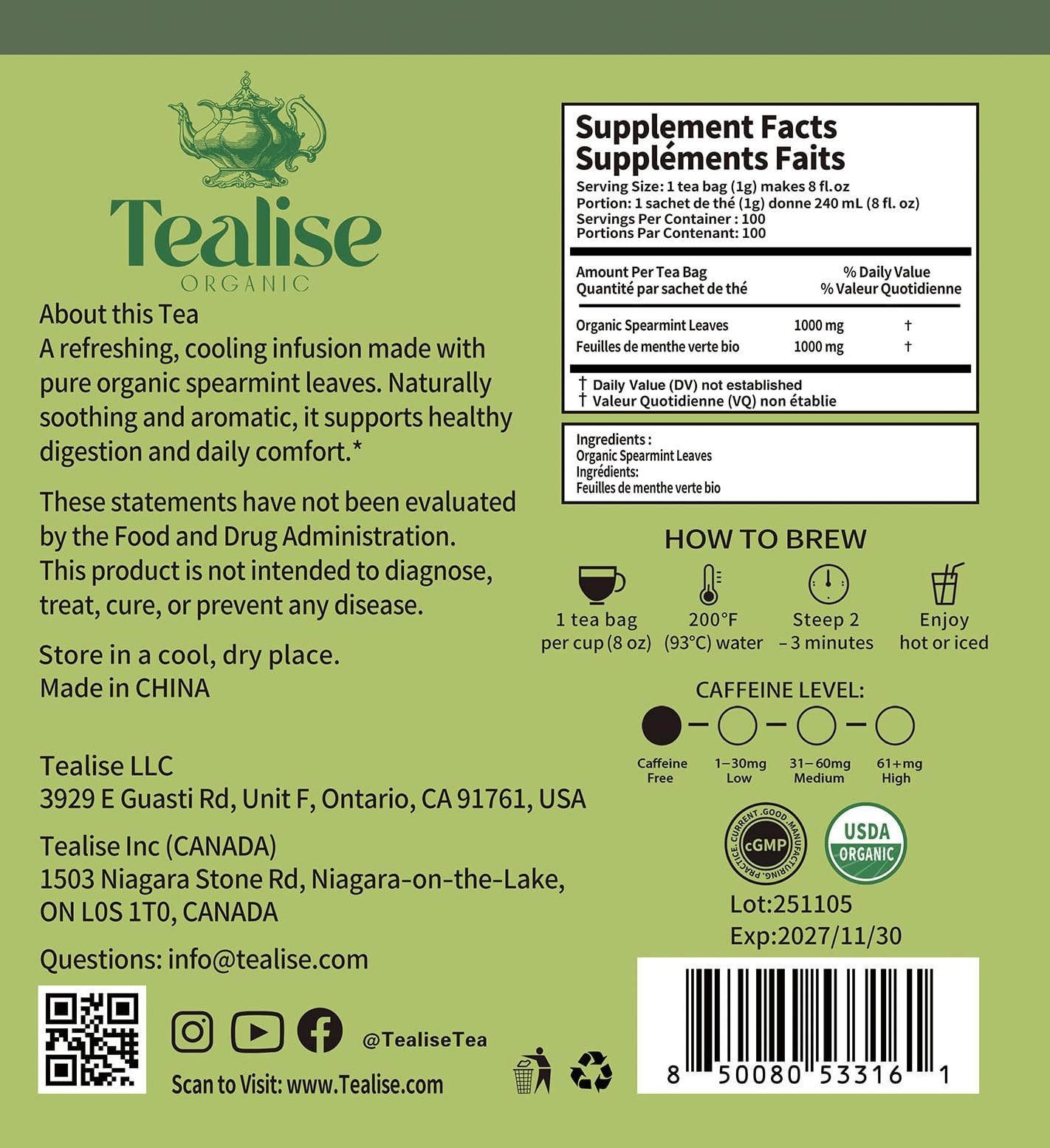 Tealise iced tea glass with condensation showing refreshing chilled beverage