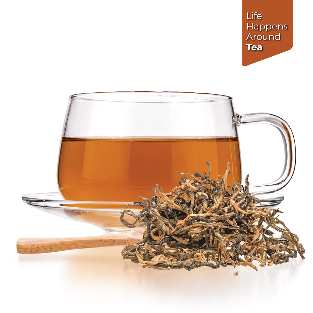 Tealyra brewed cup with bright copper liquor demonstrating flavor
