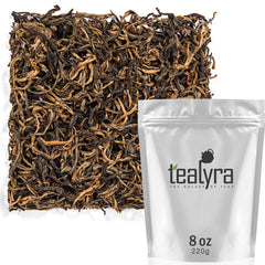 Tealyra front packaging showing Yunnan Golden Special and benefits