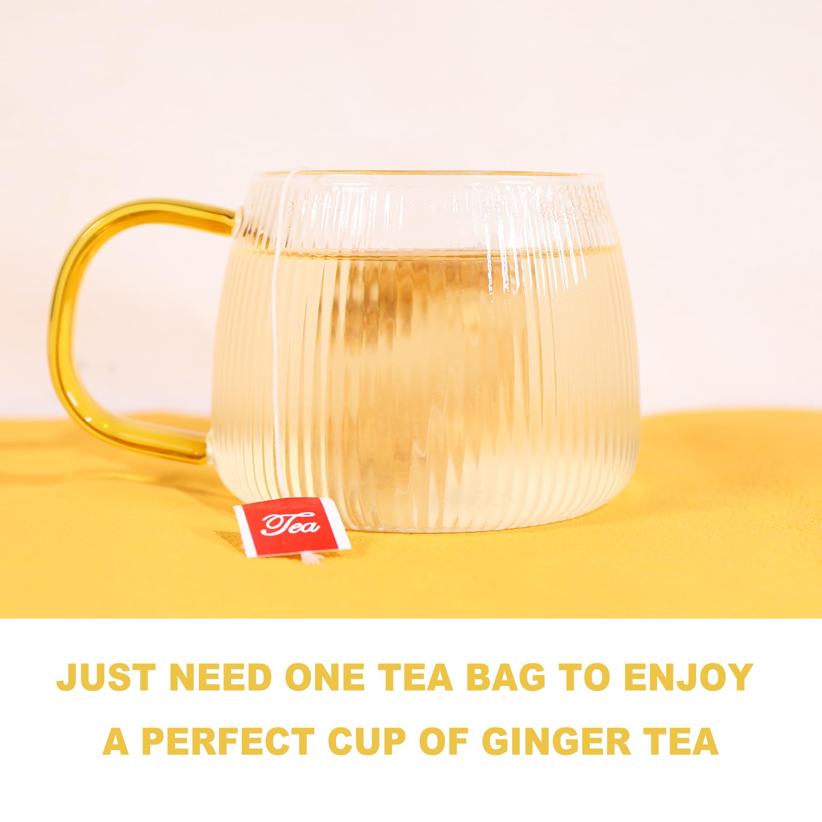 TEARELAE brewed cup steaming to show warming ginger flavor
