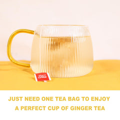 TEARELAE brewed cup steaming to show warming ginger flavor
