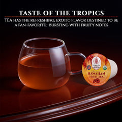 Chilled pitcher of Teavity iced hibiscus tea on ice ideal for hot days