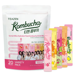 TEAZEN front packaging showing five flavor variety for convenient travel