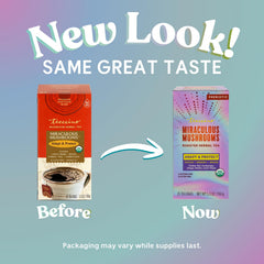 Teeccino brewed cup with mocha tone offering a caffeine-free coffee alternative