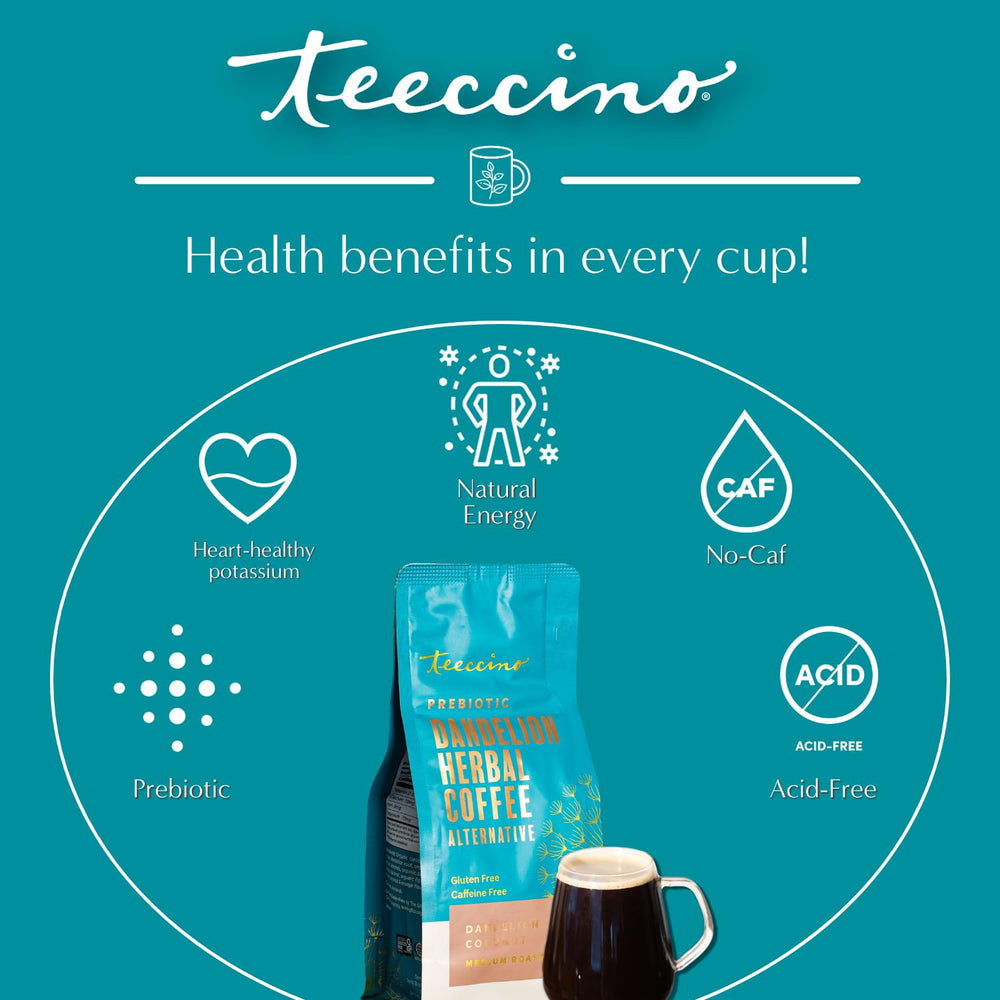 Teeccino brewed in a pour-over demonstrating easy preparation