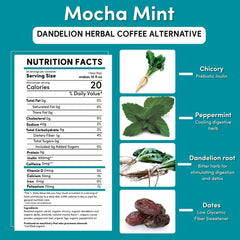 Brewed cup of Teeccino showcasing rich mocha mint aroma